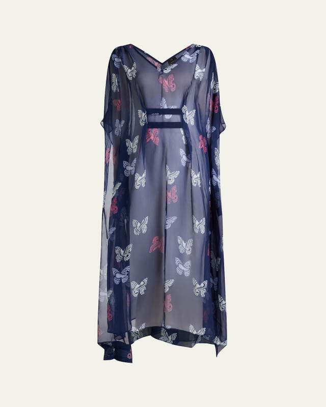 Florence Sheer Butterfly Caftan Coverup