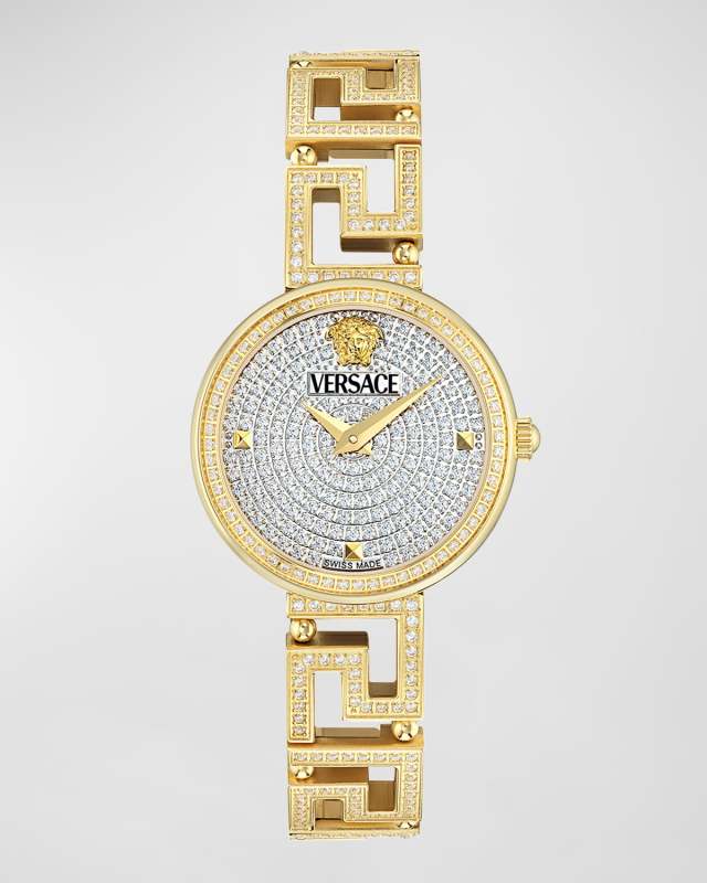 28mm Greca Goddess Bracelet Watch with Diamonds