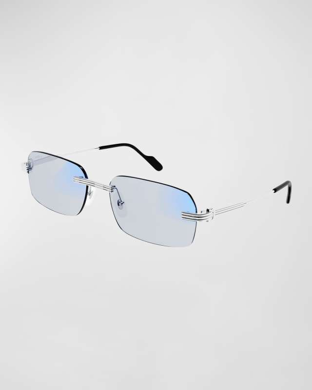 Rimless Metal Rectangle Sunglasses