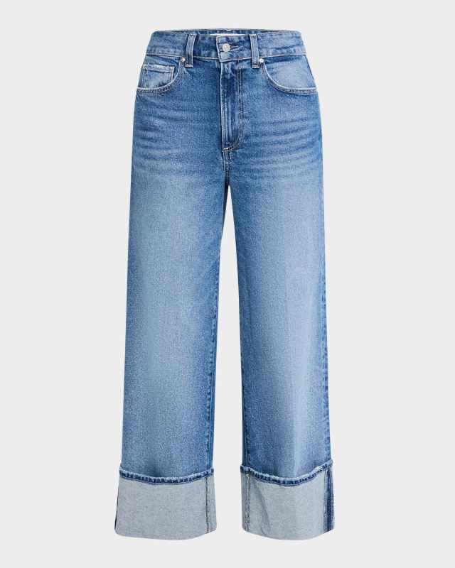 Sasha Wide-Leg Ankle Jeans with Wide Cuff
