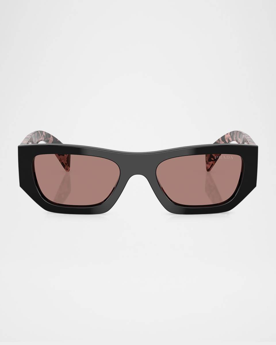 Bold Acetate & Plastic Rectangle Sunglasses