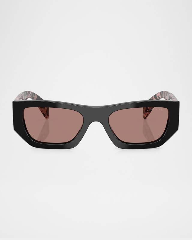 Bold Acetate & Plastic Rectangle Sunglasses