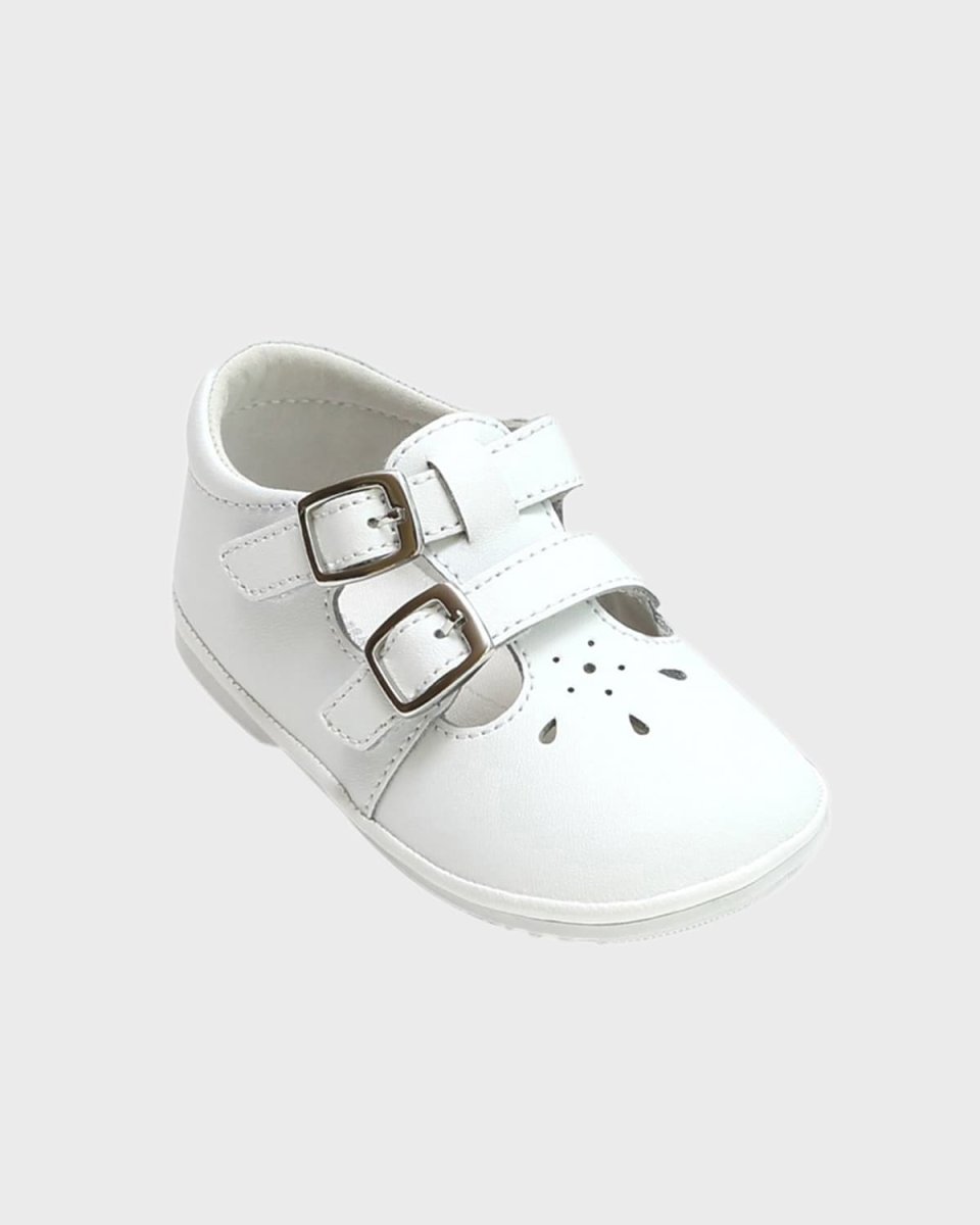 Girl's Hattie Double-Buckle Leather Mary Jane, Baby/Toddler