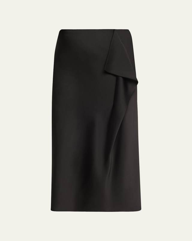 Blane Draped Midi Satin Skirt