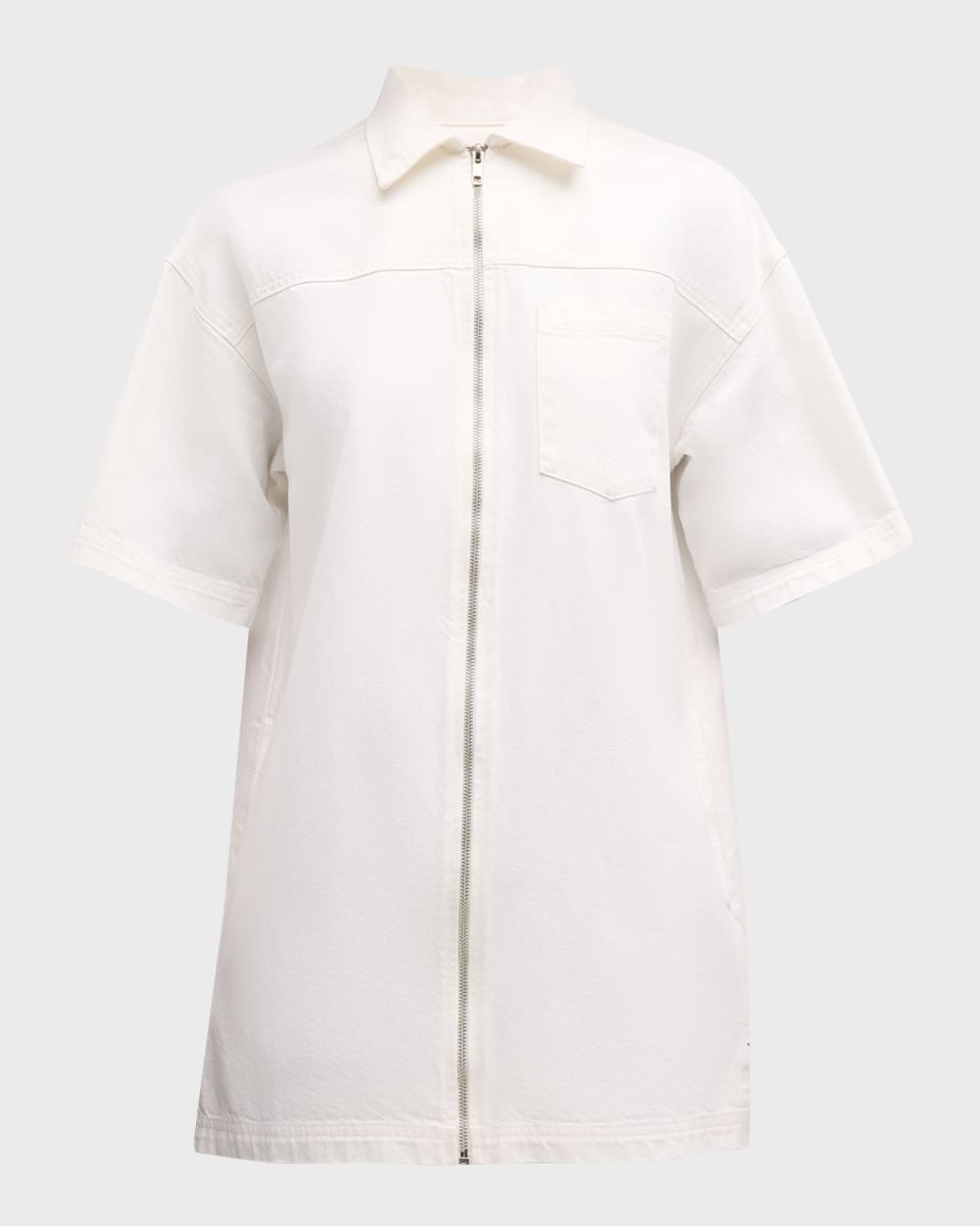 Jaysen Zip-Front Cotton Denim Mini Dress
