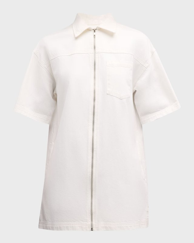 Jaysen Zip-Front Cotton Denim Mini Dress