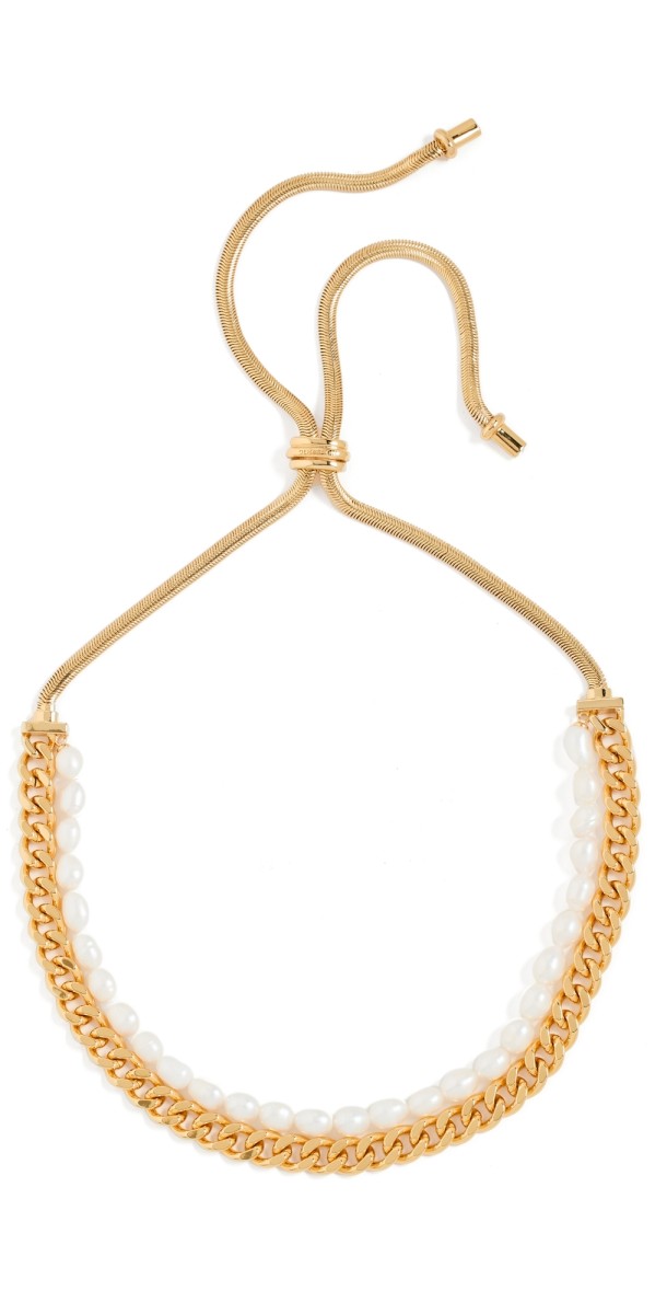 DEMARSON Chiara Necklace Shiny Gold/Freshwater Pearl