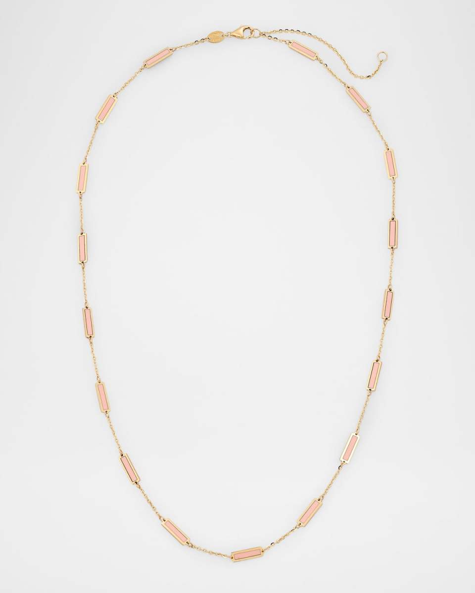 14K Yellow Gold 17-Station Inlay Necklace