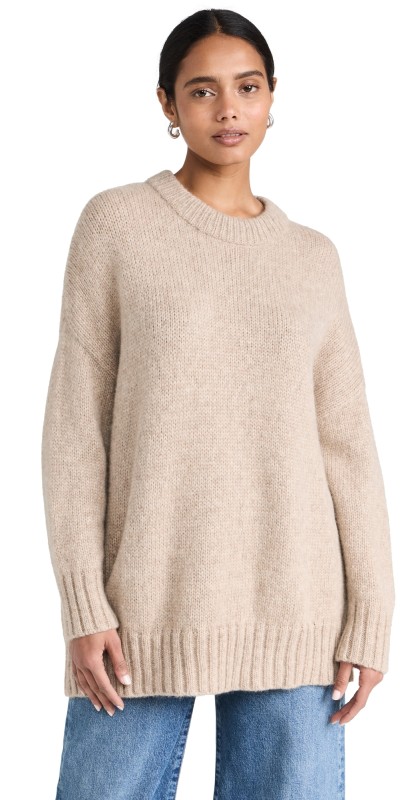 Jenni Kayne Alpaca Cocoon Crewneck Sweater Oatmeal