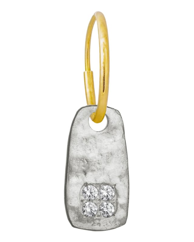 Medium Stele Single Earring with Stones
