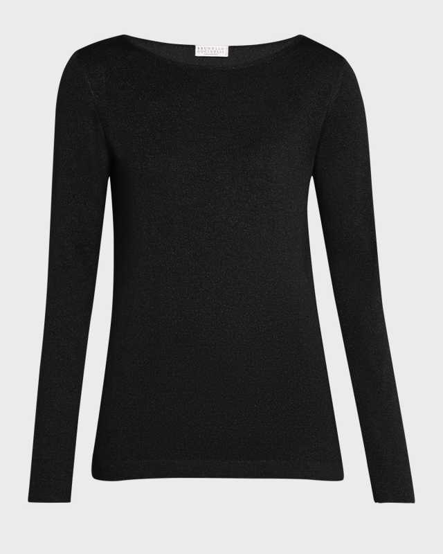 Lurex Cashmere and Silk Boatneck Sweat