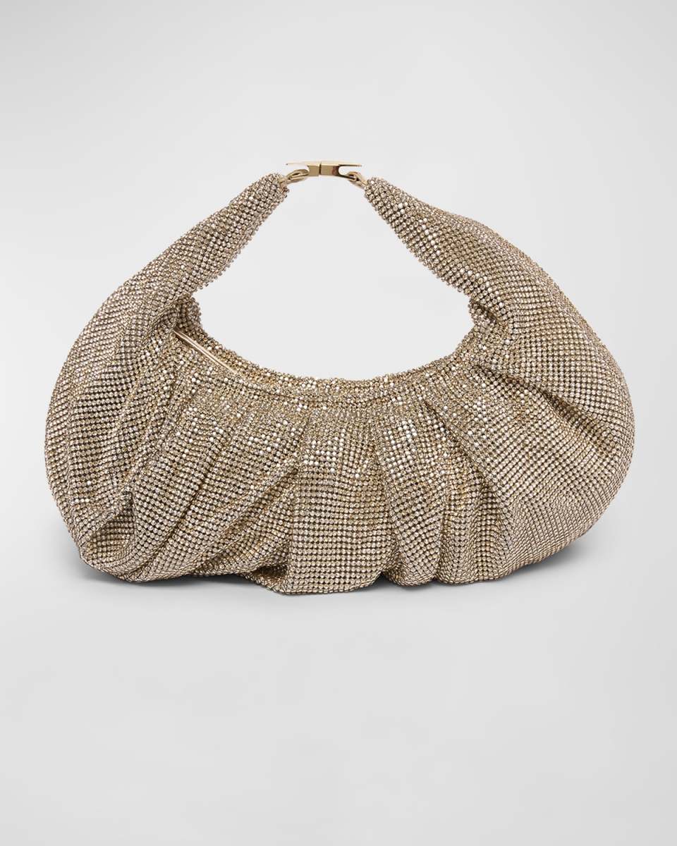 Yennefer Mesh Metallic Crystal Top-Handle Bag