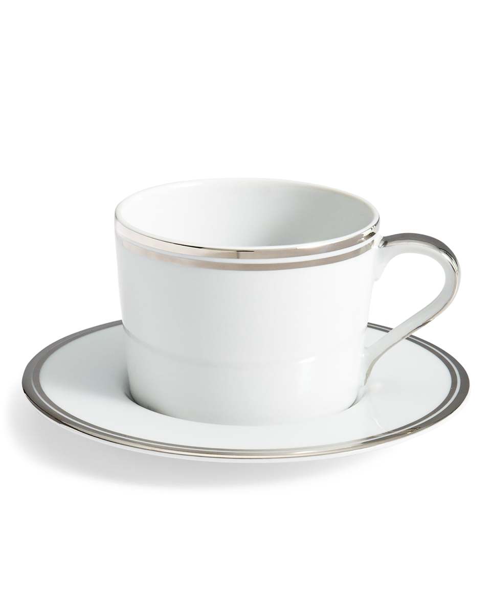 Wilshire Tea Cup and Saucer, Platinum