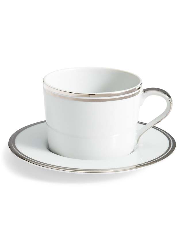 Wilshire Tea Cup and Saucer, Platinum