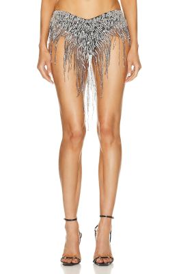 THE NEW ARRIVALS ILKYAZ OZEL Crystal-embellished Jane B. Skirt