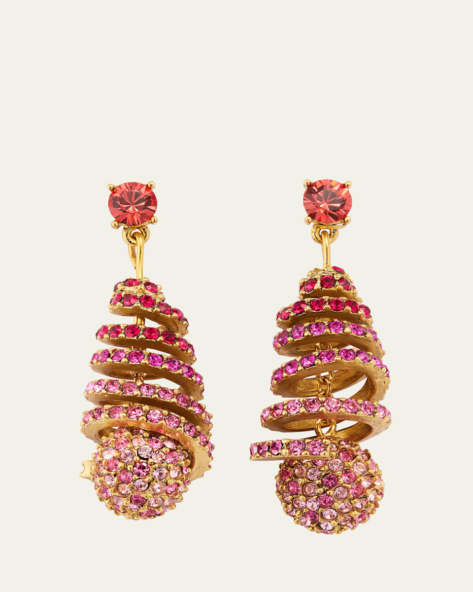 Crystal Pave Spiral Drop Earrings