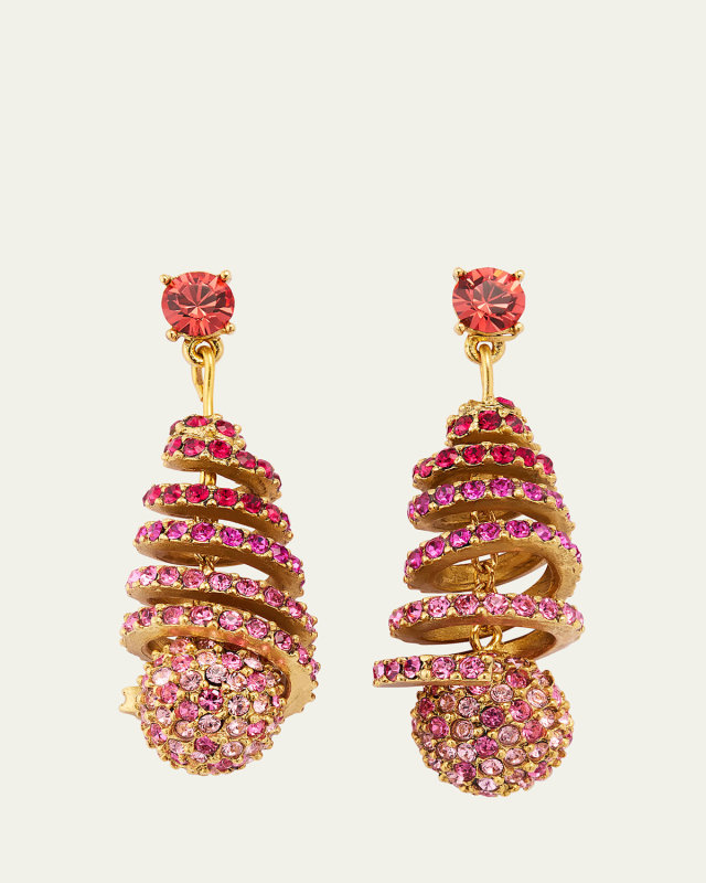 Crystal Pave Spiral Drop Earrings