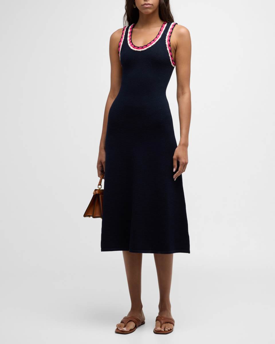 Ashlan Knit Scoop-Neck Midi Dress