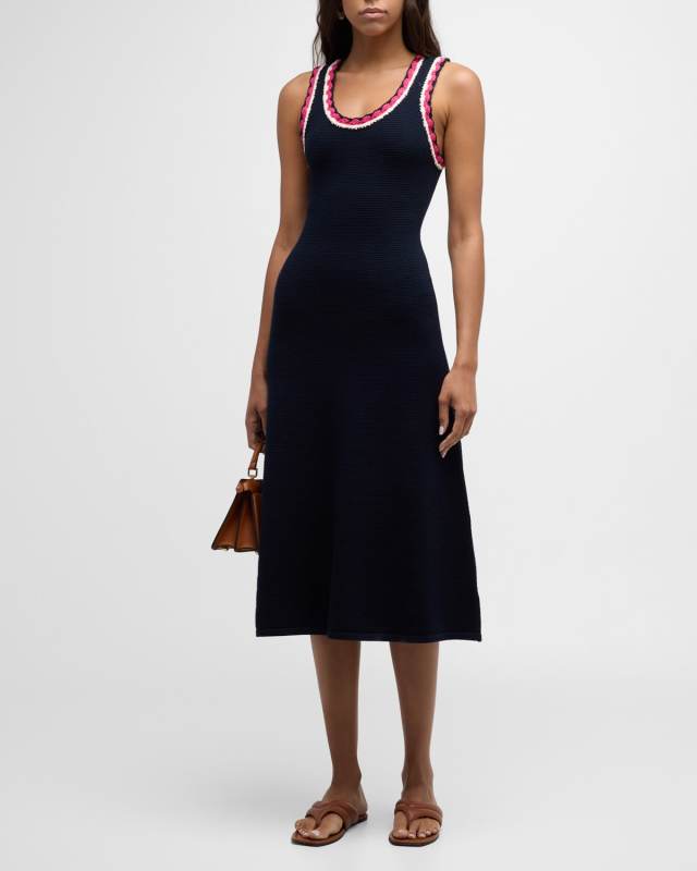 Ashlan Knit Scoop-Neck Midi Dress