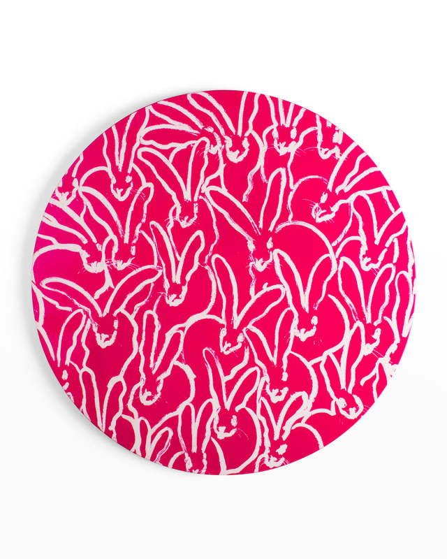 Rabbit Run Round Lacquer Placemat, Pink