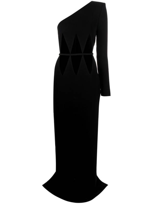 cut-out detailed asymmetric dress