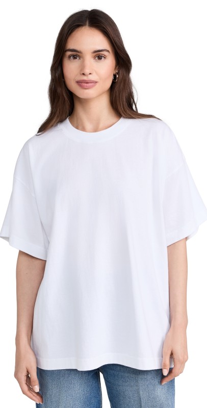 La Ligne Solid Super Oversize Short Sleeve Tee White