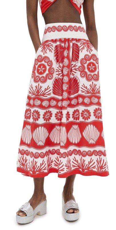 FARM Rio Ainika Shell Red Skirt Ainika Shell Red