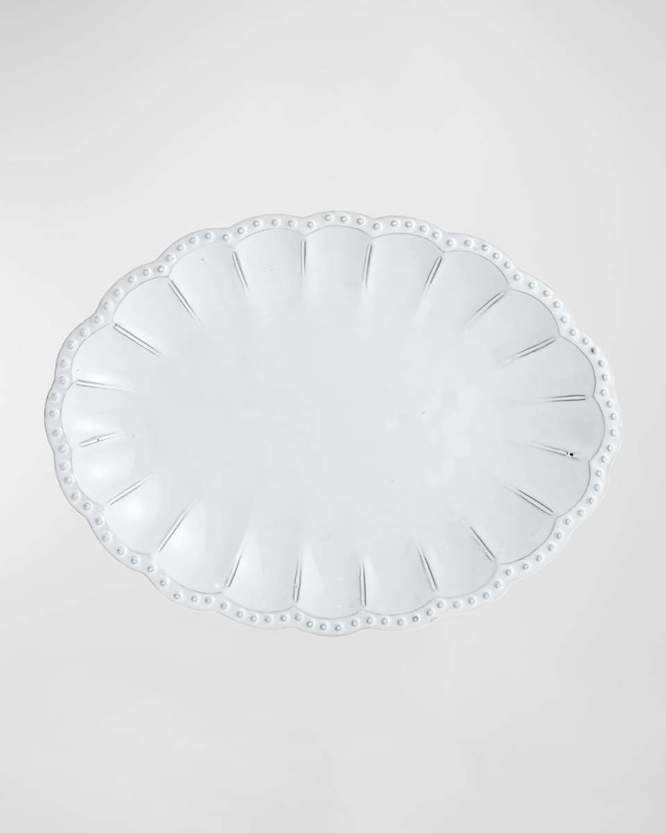 Bella Bianca Beaded Oval Platter
