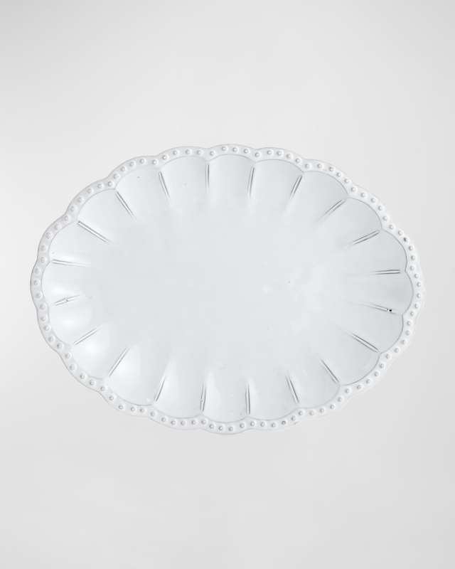 Bella Bianca Beaded Oval Platter