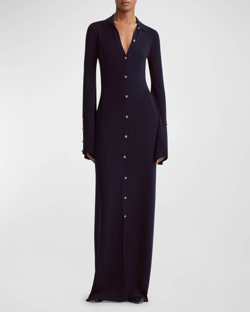 Leopold Button-Front Maxi Dress