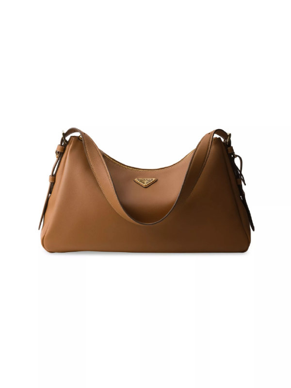 PRADA Aimée Large Leather Shoulder Bag