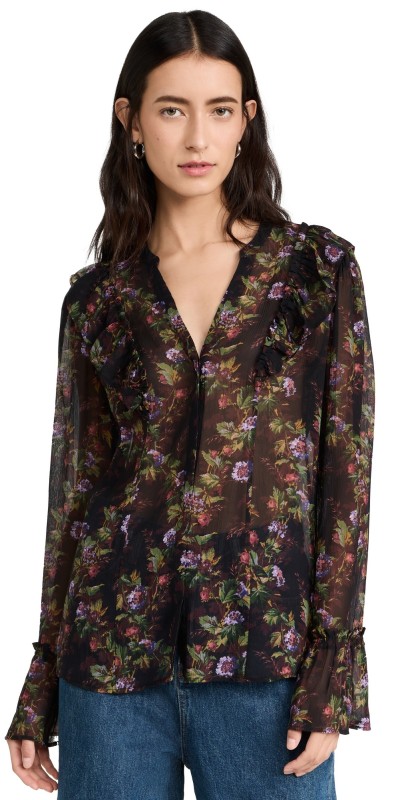 PAIGE Tuscany Blouse Black Multi