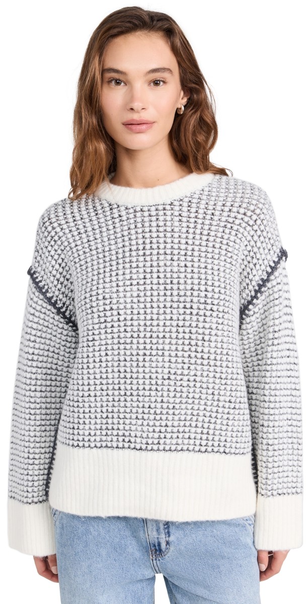 rag & bone Katie Stripe Long Sleeve Pullover Ivorymult