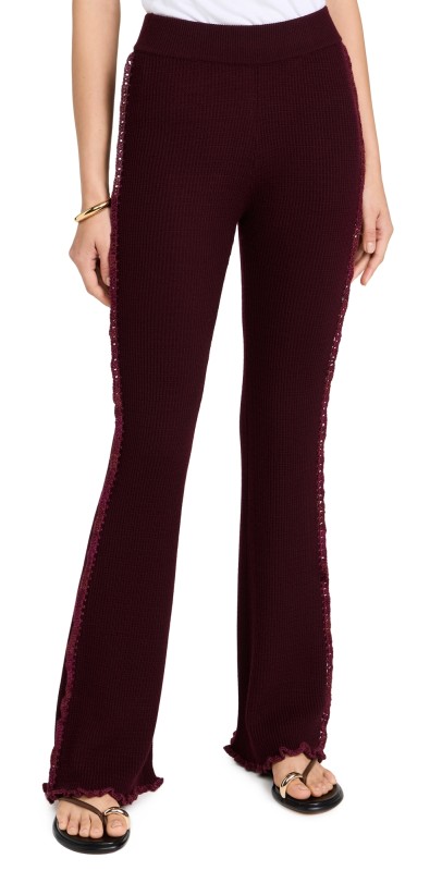 Sea Clare Thermal Knit Pants Burgundy