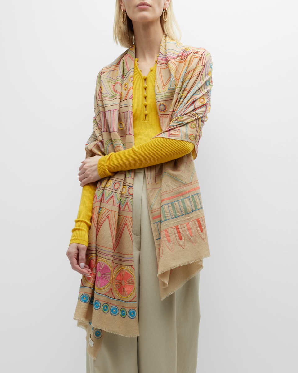 Bohemian City Merino Wool-Silk Scarf
