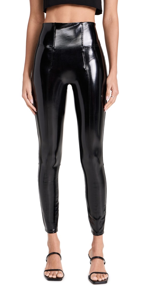 SPANX Faux Patent Leather Leggings Black