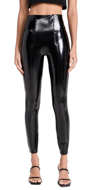 SPANX Faux Patent Leather Leggings Black
