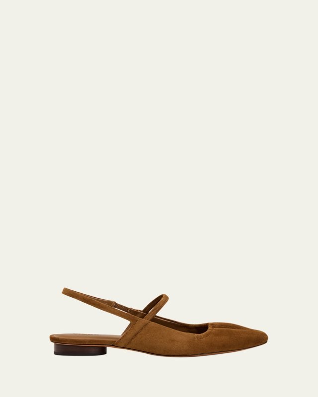 Venice Suede Slingback Ballerina Flats