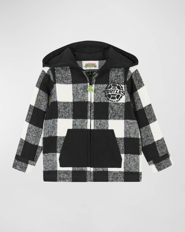 Boy's Teenage Mutant Ninja Turtles Buffalo Check Shacket, Size 2-7