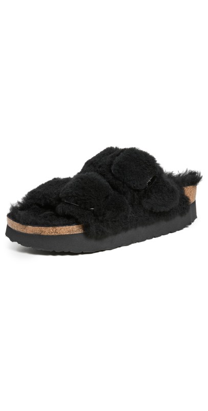Birkenstock Arizona Big Buckle Teddy Sandal by Papillio Black