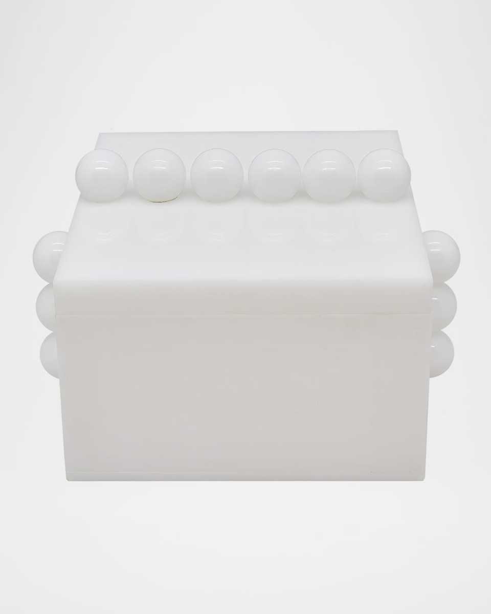 White Lucite Box with Bubbles