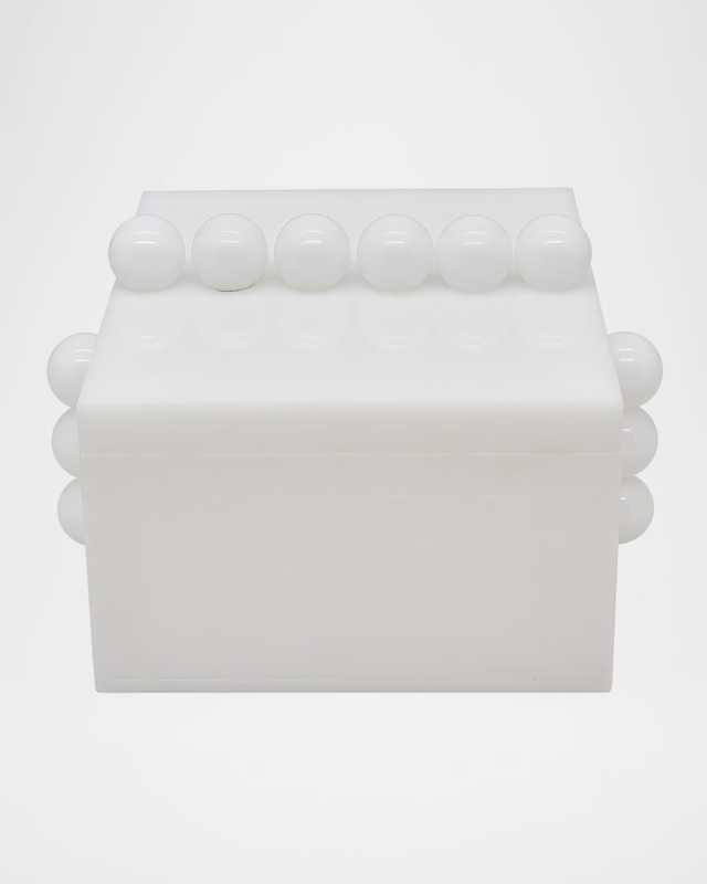 White Lucite Box with Bubbles