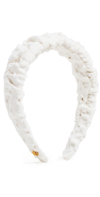 Lele Sadoughi Distressed Denim Kelly Headband Chalk