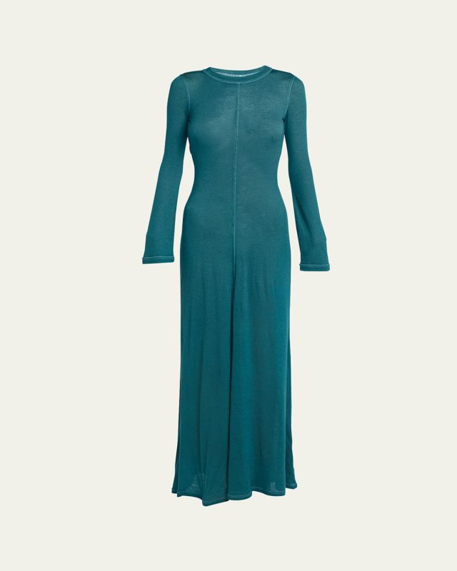 Cashmere Maxi Dress with Seamed Detail