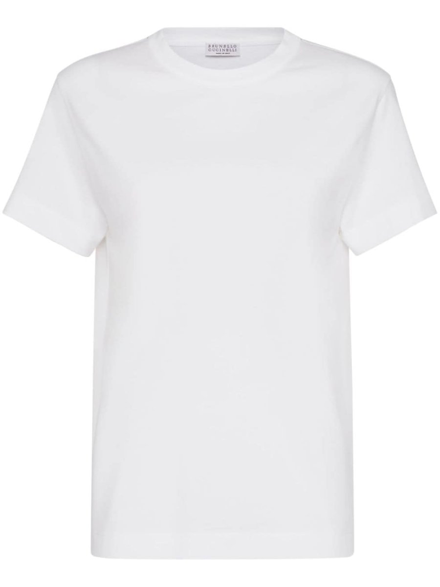 Monili-trim cotton T-shirt