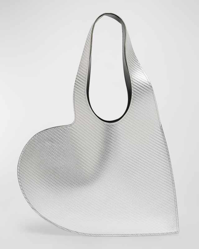 Mini Heat Metallic Textured Tote Bag