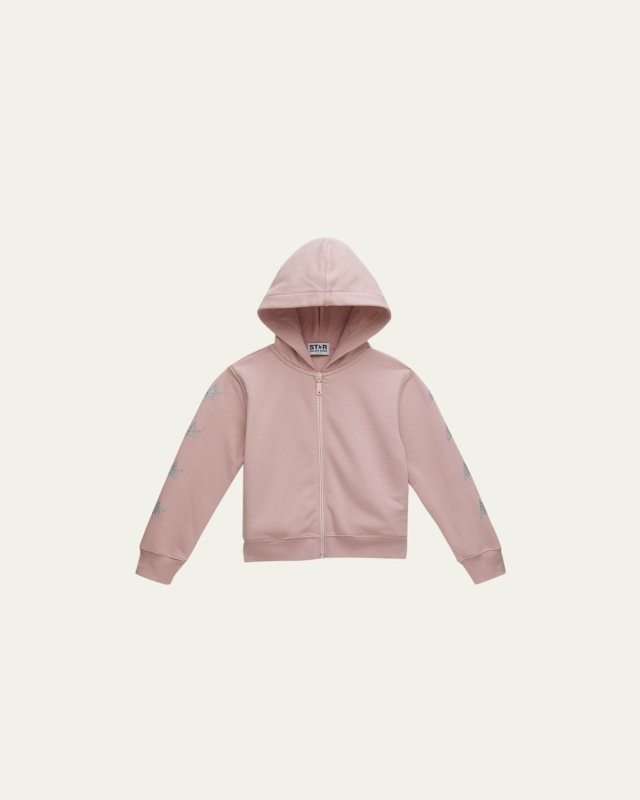 Girl's Star Zip Up Hoodie, Size 4-
