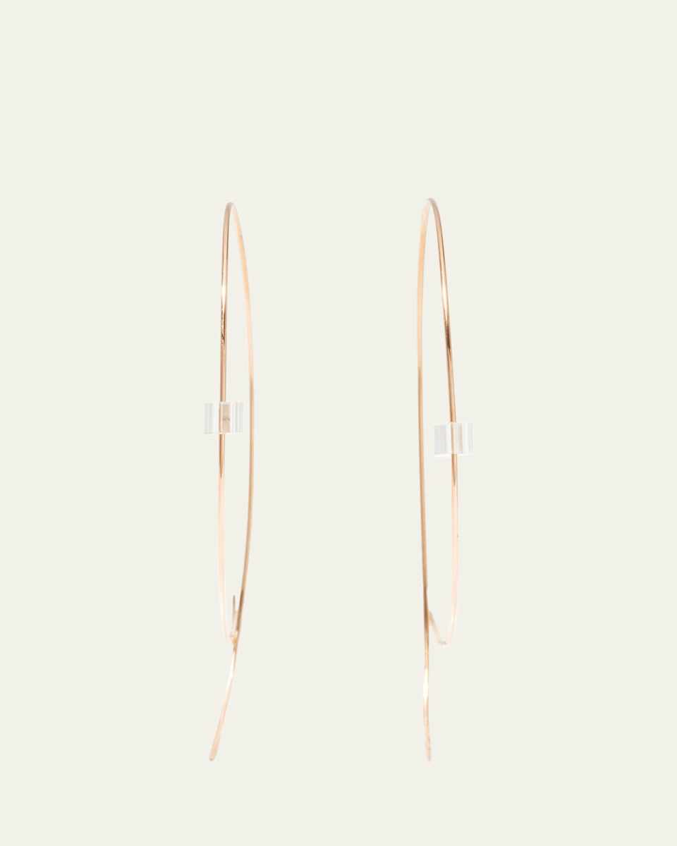 Large Upside Down Hoop Earrings in 14K Gold
