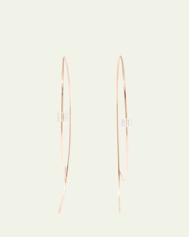 Large Upside Down Hoop Earrings in 14K Gold