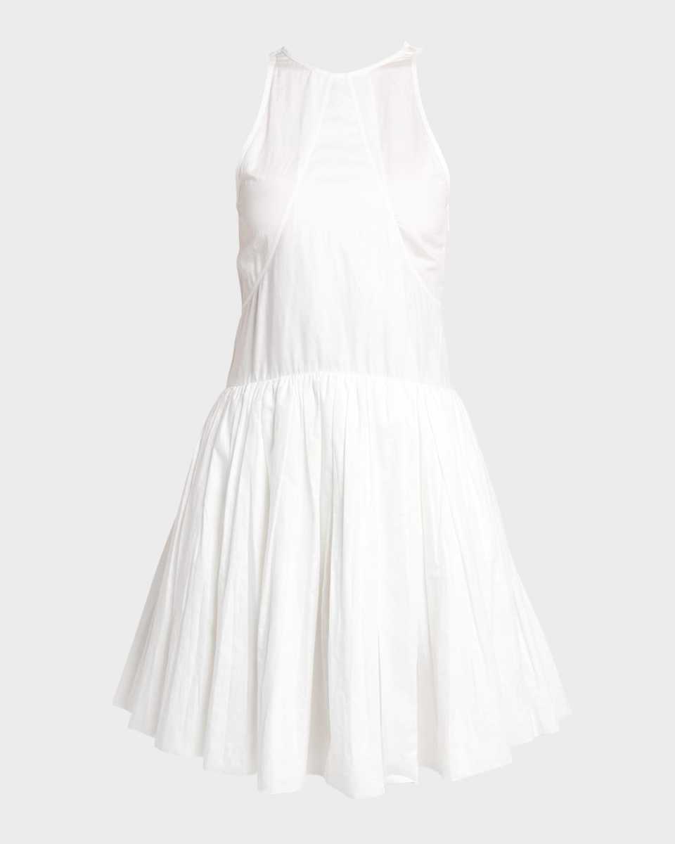 Pleated Sleeveless Mini Dress